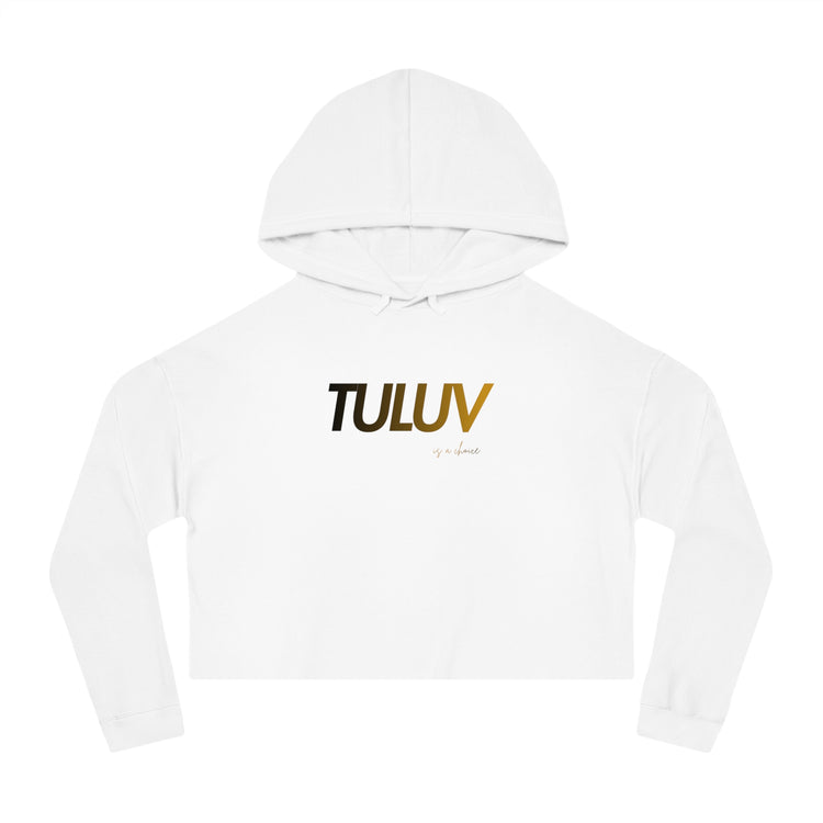 Tuluv Cropped Hoodie — Women's Minimal Logo Hooded Sweatshirt - TULUV